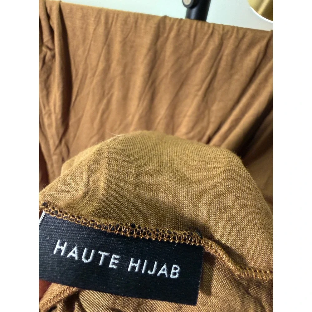 Haute Hijab premium Camel Brown‎ Viscose Lycra Jersey Wrap Scarf Made in UAE